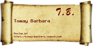 Tomay Barbara névjegykártya